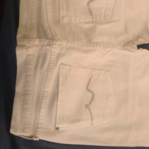 7FAMK vintage embellished white jeans